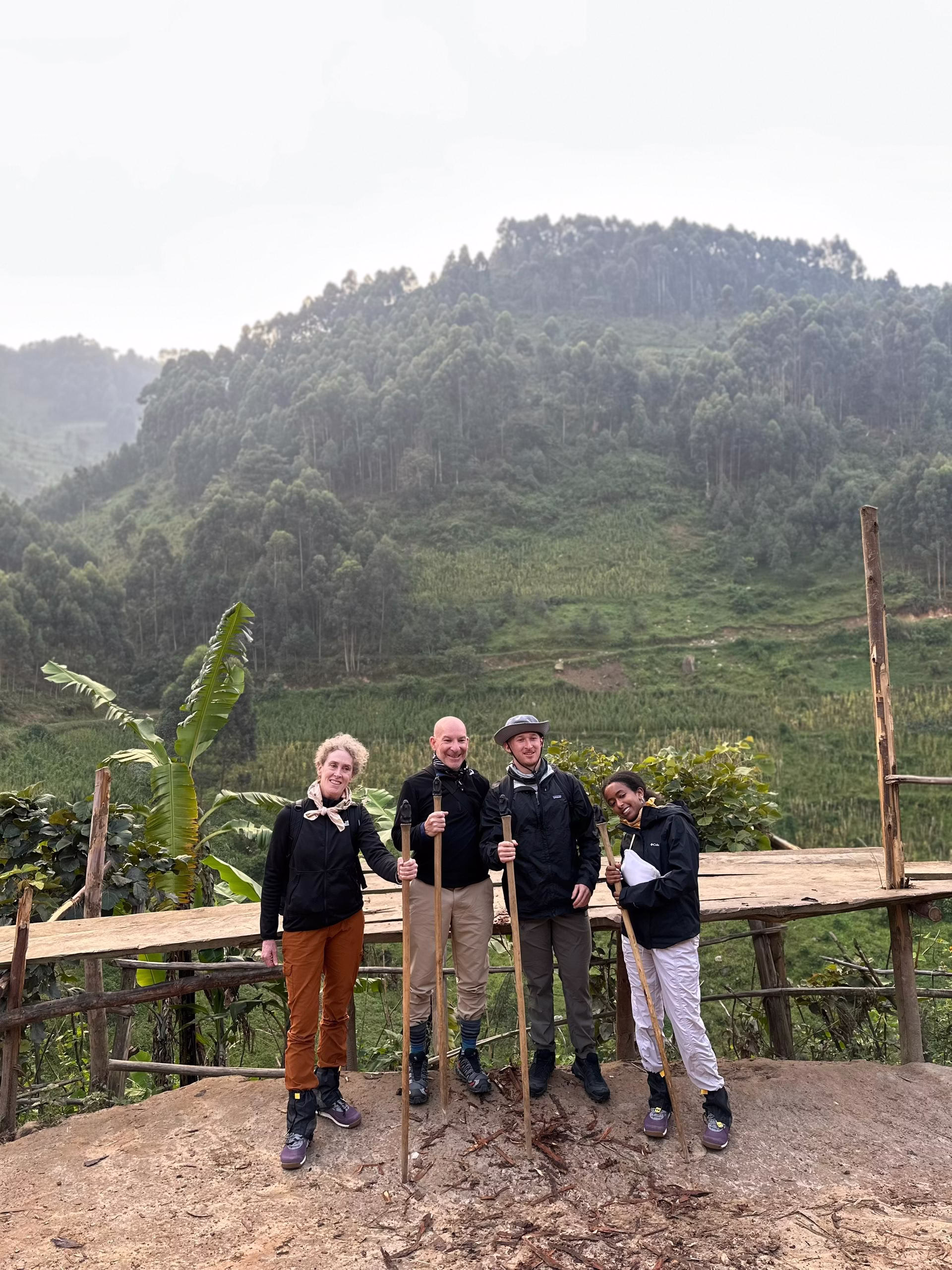 Family ready for a gorilla trek
