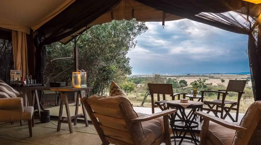 Tent interior at Entim Main Camp, Masai Mara